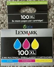 Set 3 New Genuine OEM Original Factory Sealed Lexmark 100XL Inkjet Cartridges picture