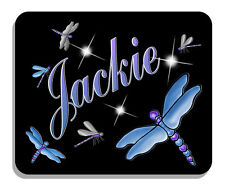 Dragonflies Mouse Pad Personalize Gifts Any Name Or Text Purples Blues  picture