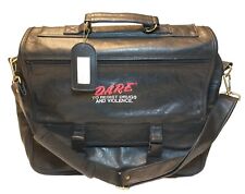 Vintage D.A.R.E. Leather Laptop Bag Drug Awareness Satchel Police Portfolio EUC picture