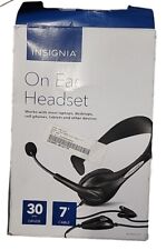 INSIGNIA Pc Headset with Flexible Boom Microphone Black NS-PAH5101 READ picture