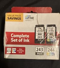CANON INK COMPLETE SET OF INK 243 BLACK, 244 COLOR DAMAGE BOX picture