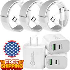 3X 20W QC3.0 Fast Charge PD Power Adapter Type C To USB C Cable For iPhone 15Pro picture