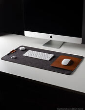 100% Wool Felt Desk Mat Veg Tanned Leather Mousepad Style Italian Leather picture