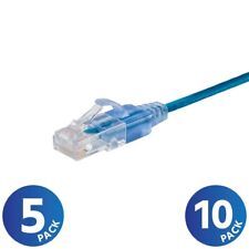 5 10 PACK Slim CAT6a RJ45 Ethernet Network Patch Cable 10G Copper Wire 30AWG LOT picture