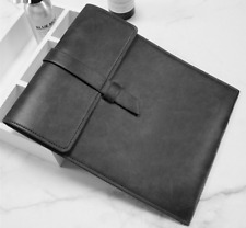 cow Leather file case Folder pocket Messenger bag Briefcase customize black W23 picture