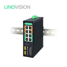 LINOVISION Industrial 8 Ports Full Gigabit PoE Switch with Total PoE Budget 120W picture