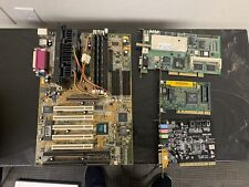 Vintage Soyo SY-6BA+ IV Slot 1 Motherboard Combo (CPU/RAM/Vid/Eth/Sound) READ picture