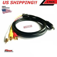 2pc HDMI to 3 Audio Video AV Component Converter Adapter Cable HDTV 5 Feet TV  picture