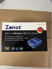 ZONET ZPW4000 WIRELESS-N PRINTSERVER USB RJ-45 802.11B/G/N 10/100 MBPS WPS WEP picture