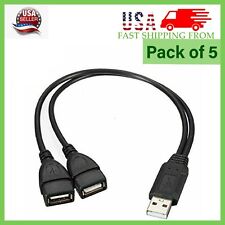 5 x USB 2.0 A Male To 2 Dual USB Female Jack Y Splitter Hub Cord Adapter Cable picture