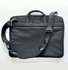 Briggs & Riley ✦ TravelWare Slim Laptop Sleeve Bag For Work Travel Leather Trim picture