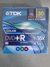 TDK DVD+R 16x 4.7 GB 30 PACK DVD Recordable Sealed NEW picture