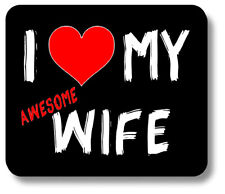 I Love Heart My Awesome Wife Mouse Pad Non-Slip 1/8in or 1/4in Thick picture