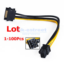 15pin SATA Power to 6pin PCIe PCI-e PCI Express Adapter Cable for Video Card Lot picture