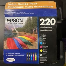 Genuine Epson 220 Ink Cartridge  Combo Pack Brand New Sealed  5 Pk EXP 05 /2023 picture
