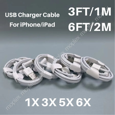 6 PACK 3ft 6ft For iPhone iPad Charger Power Adapter Charging USB Cable Cord Lot picture