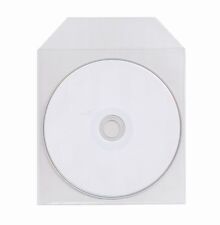 100 CPP THIN Clear Plastic Sleeves with Flap CD DVD R Disc 60 Microns picture
