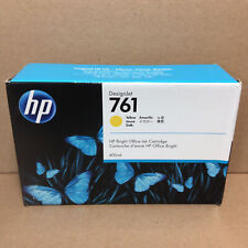 09/2023 GENUINE HP #761 400ml Yellow Ink Cartridge CM992A DesignJet T7100 SEALED picture