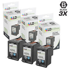 LD Remanufactured Replacements for HP C2P05AN/62XL 3PK Black Ink Cartridges picture