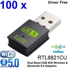 100 x 2in1 AC600 Mini USB WiFi Wireless +Bluetooth 5.0 Adapter Dual Band 2.4G 5G picture