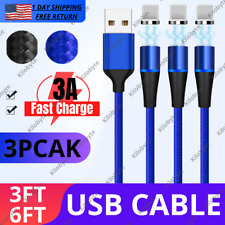USB Magnetic Charging Cable Micro QC Cord For iPhone 14 13 12 11 Pro Max 8 7 XR picture