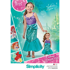 Simplicity Sewing Pattern Disney Ariel 8725 Child's and 18