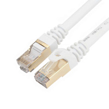 Cat7 Shielded Network Ethernet Patch Cable White 6/10/20/25/30/50/75/100 ft Lot picture