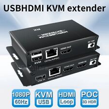 60M HDMI USB KVM Extender Splitter over Ethernet Cat5e/6 Video Audio Extension  picture