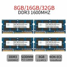 32GB 16GB 8GB DDR3 PC3-12800S 1600MHz SODIMM 204Pin Laptop RAM For NANYA Lot UL picture