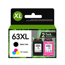 2PK 63XL 63-XL Black Tri-Color Ink Cartridge combo for HP OfficeJet Envy DeskJet picture