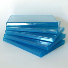 5 (FIVE) Clear BLUE Single DVD Cases Standard 14mm Color Tinted Sleeve LOT NEW picture