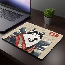 Funny Siberian Husky japanese art Mouse Pad, Malamute Ukiyo-e style desk mat picture