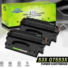 greencycle Q7553X 53X Black Toner Cartridge Compatible For HP LaserJet P2015 2PK picture