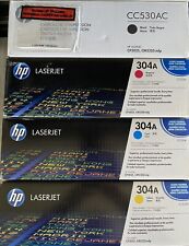 GENUINE SET 4 HP TONER CC530A CC531A CC532A CC533A HP CP2025 CM2320 MFP 304A NEW picture
