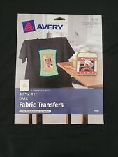 Avery Dark Fabric Transfers 8 1/2 X 11 In. T-shirt 5pc  picture
