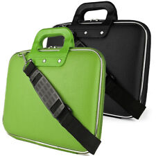 Semi Hard Leather Laptop Case Crossbody Bag For 15