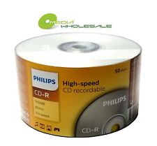 50 PHILIPS Blank 52X CD-R CDR Branded Logo 700MB 80min Media Disc picture