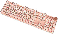 Typewriter Style Mechanical Gaming Keyboard White LED Backlit 104-Key NKRO Pink  picture