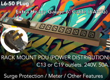 240V Rackmount PDU for mining Server power splitter L6-50P 50 Amp to 8x C19 picture