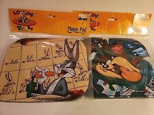2 Vintage 1994 Looney Tunes Mouse Pad Taz Tasmanian Devil Bugs Bunny Office Gear picture
