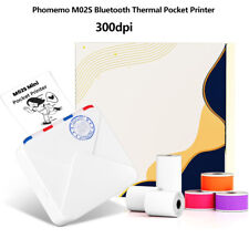 Phomemo M02S Bluetooth 300dpi Thermal Photo Printer with 6 Rolls Paper Suit picture