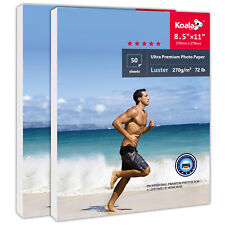 100 Koala Ultra Premium Photo Paper 8.5x11 Luster 72lb 12Mil Inkjet Printers picture
