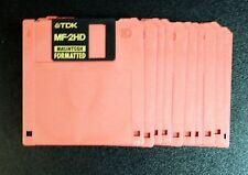10 pieces TDK Macintosh Formatted MF-2HD 3 1 2 inch Red Floppy Disks never used picture