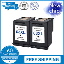 2 Pack 63XL Black Ink Cartridges for HP Envy 4520 Officejet 3630 3633 3636 ... picture