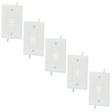 5x Wall Plate Flexible Opening Low Voltage HDMI Cable Feed Through 1-Gang White picture