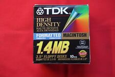 BOX OF 10 NEW TDK 1.4MB APPLE MACINTOSH FORMATTED 3.5 FLOPPY DISKS picture