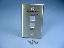 Leviton 2-Port PHILIPS Patient Monitoring Stainless Quickport Plate 43080-1S2 picture