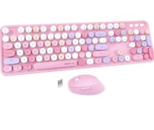 UBOTIE Colorful Computer Wireless Keyboard Mice Combo, Retro Typewriter picture