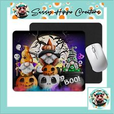 Mouse Pad Gnome Halloween Spooky Boo Anti Slip Back Easy Clean Sublimated picture
