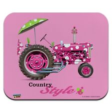 Farm Tractor Country Style Pink Farming Low Profile Thin Mouse Pad Mousepad picture